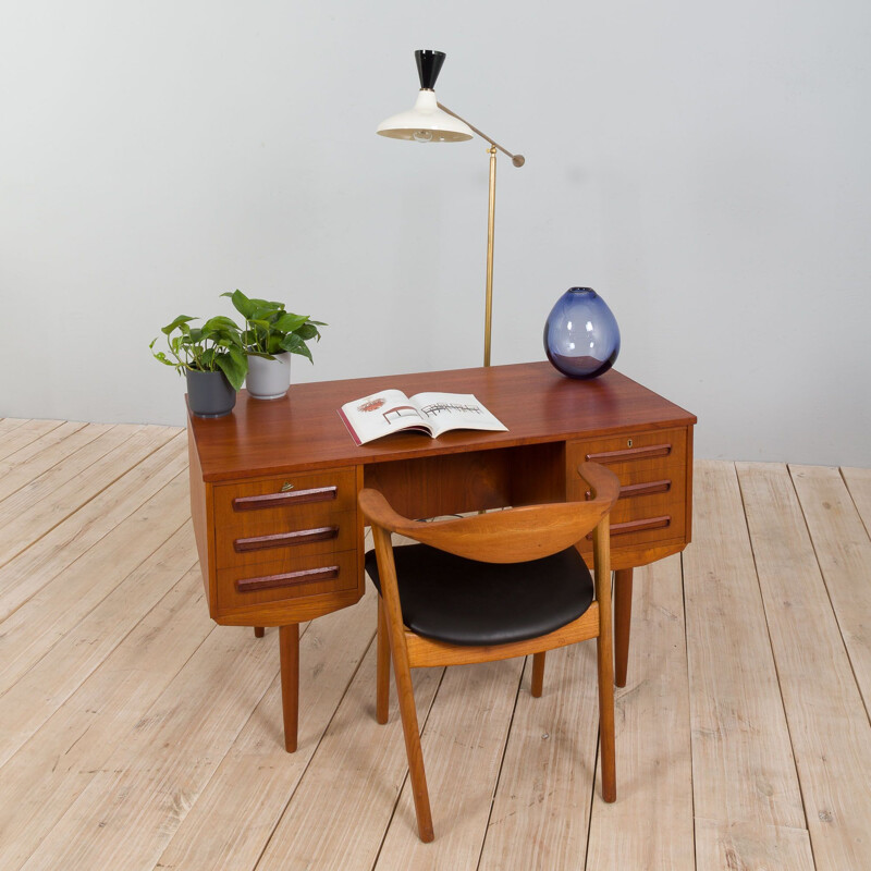 Vintage teak desk by J. Svenstrup for A.P. Møbler, Denmark 1960