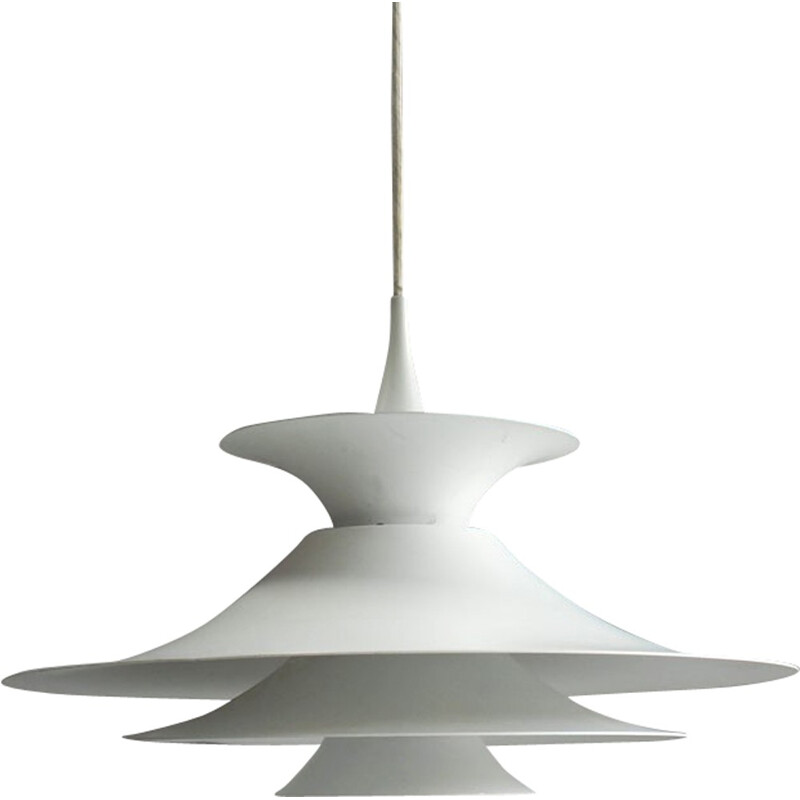 Fog & Mørup "Radius" hanging lamp in white lacquered metal, Erik BALSLEV - 1970s