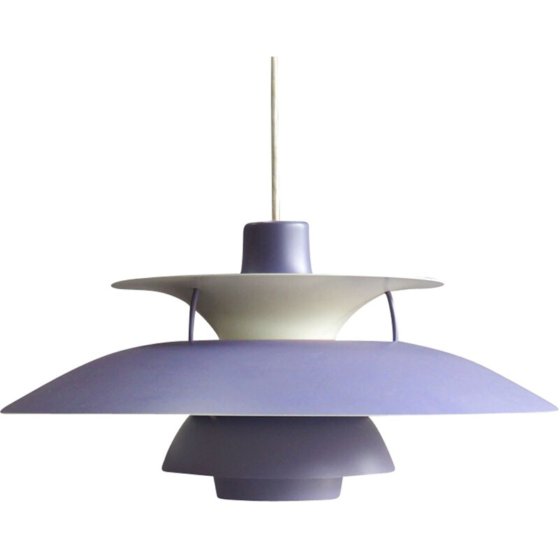 Louis Poulsen "PH5" hanging lamp in lavander painted metal, Poul HENNINGSEN - 1950s