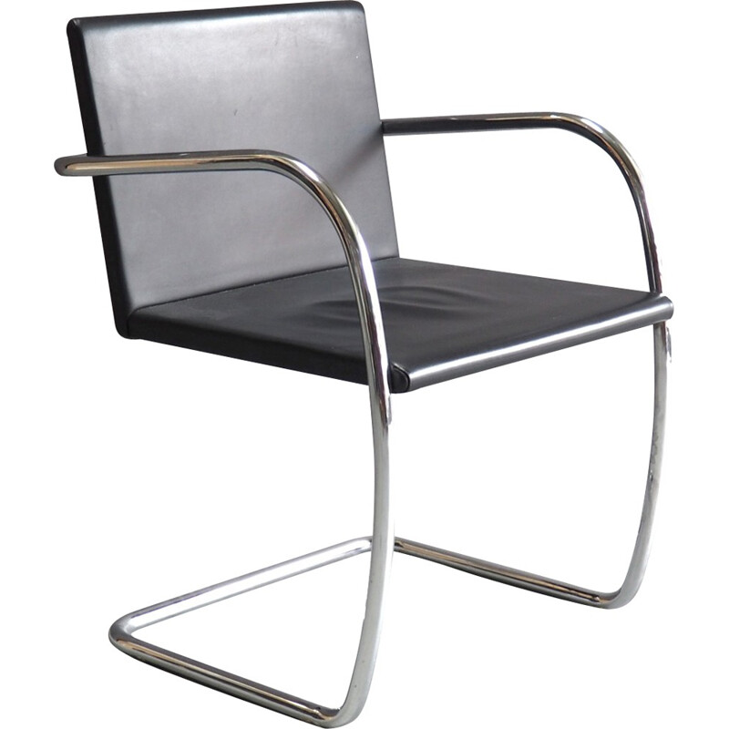 Tugendhat armchair in chromed metal and black metal, Mies VAN DER ROHE - 1930s
