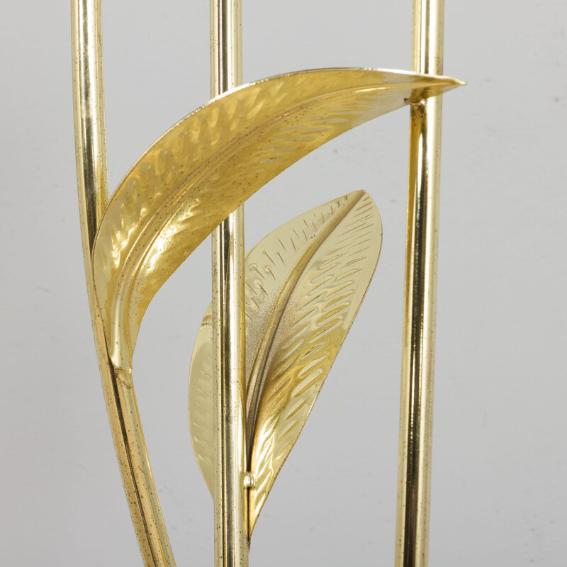 Italian vintage floral brass floor lamp, 1970-1980s