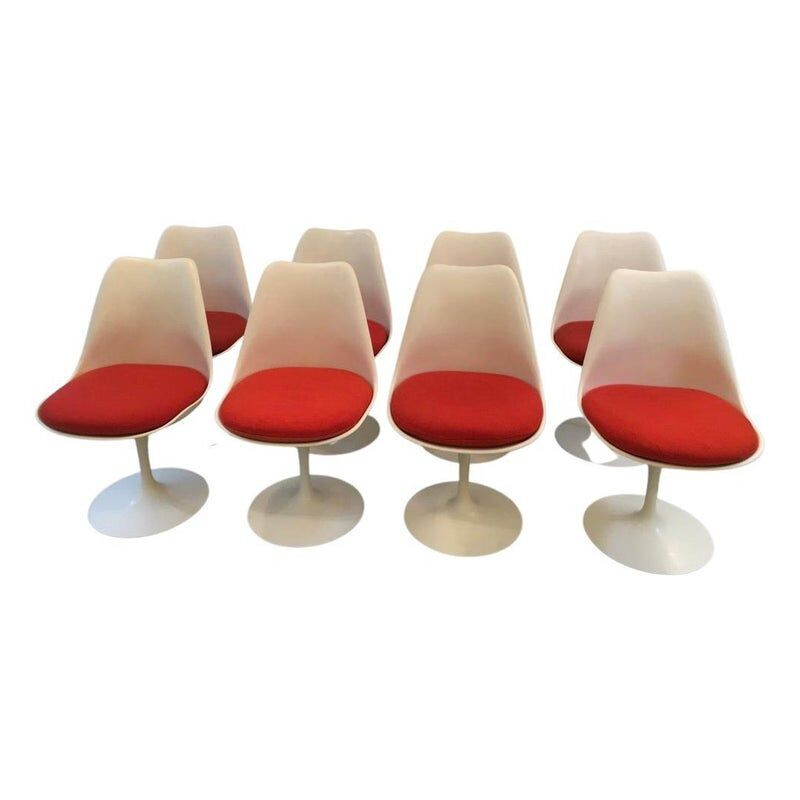 Satz von 8 Vintage Tulip Stühlen von Eero Saarinen für Knoll International, 1970