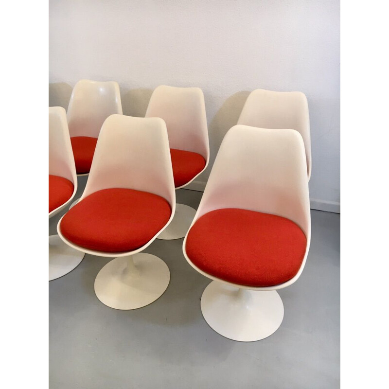 Lot de 8 chaises vintage tulipe par Eero Saarinen pour Knoll International, 1970