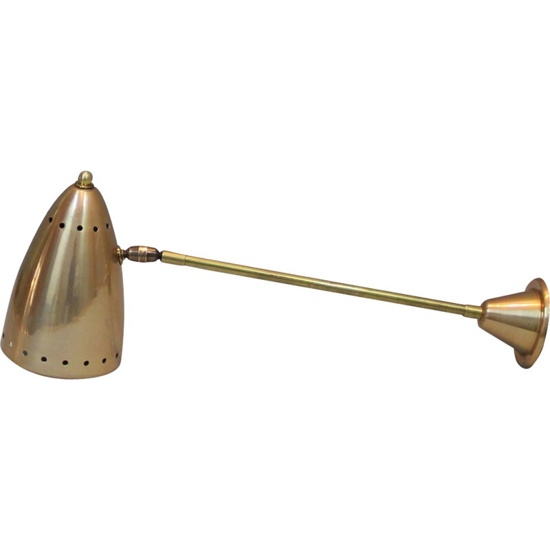 Spanish wall lamp in anodized aluminum and brass - 1950s