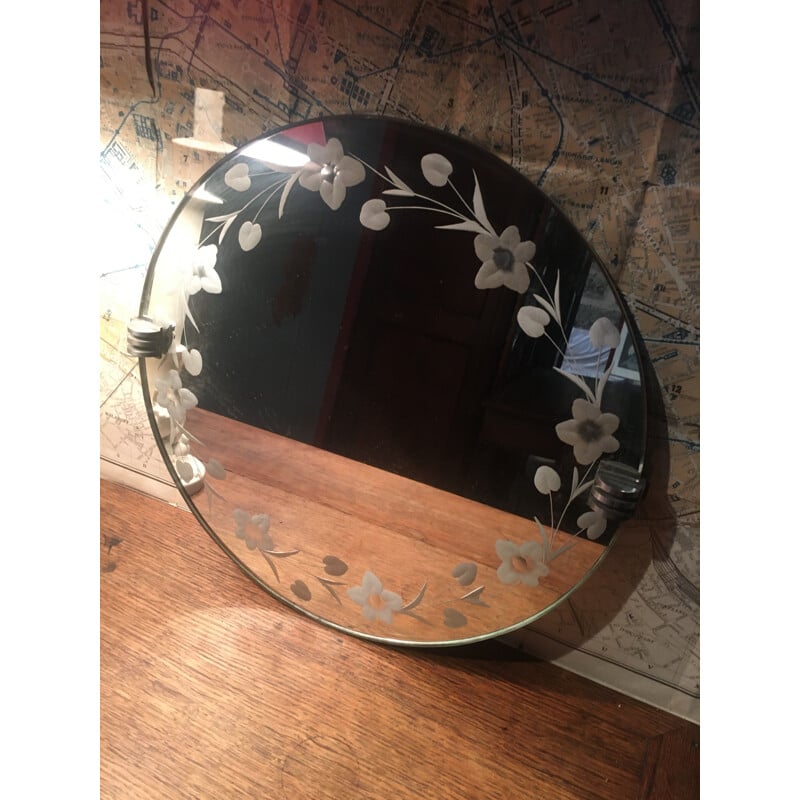 Round vintage mirror