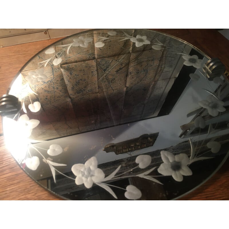 Round vintage mirror