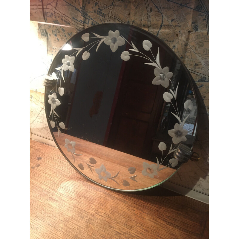 Round vintage mirror