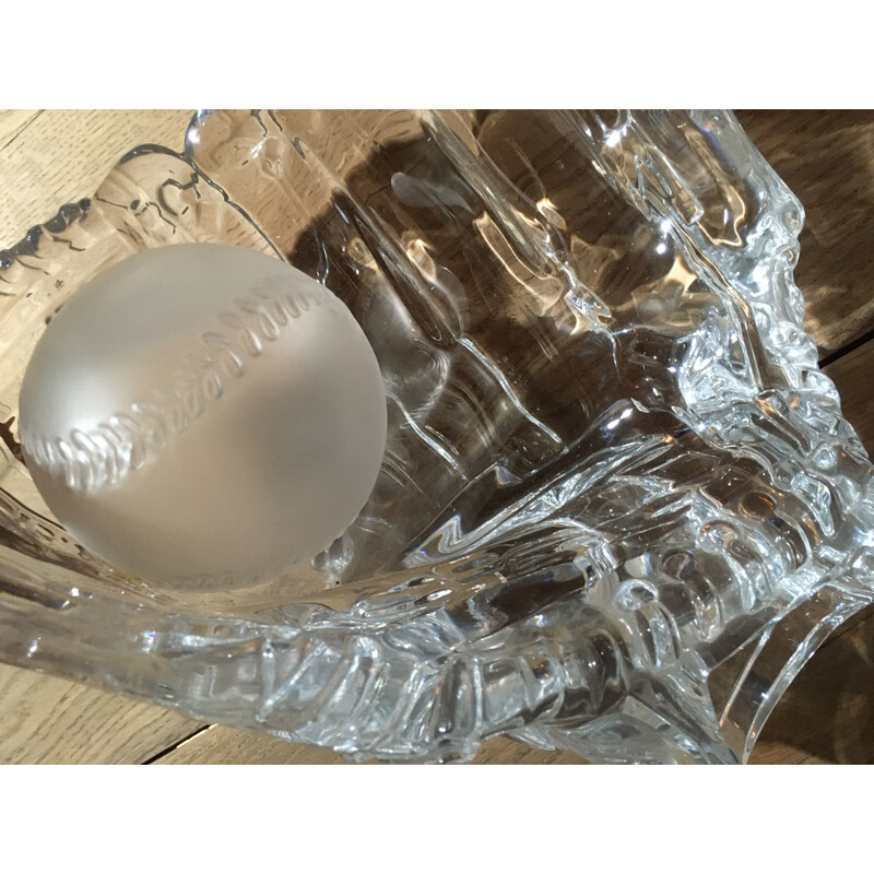 Baseball glove and its vintage crystal ball