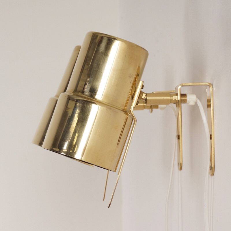 Pair of Swedish AB Markaryd wall lamps in brass, Hans Agne JAKOBSSON - 1970s