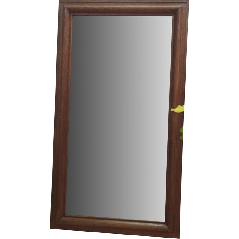 Large mid-century dark wood mirror - 1960s