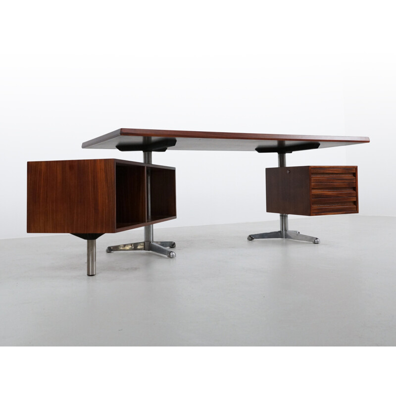 "T96" Tecno Executive rosewood desk, Oslvado BORSANI - 1950s