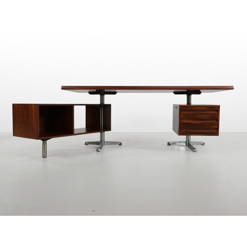 "T96" Tecno Executive rosewood desk, Oslvado BORSANI - 1950s