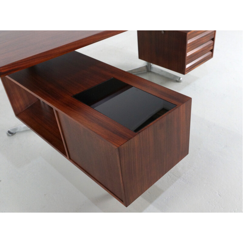 "T96" Tecno Executive rosewood desk, Oslvado BORSANI - 1950s