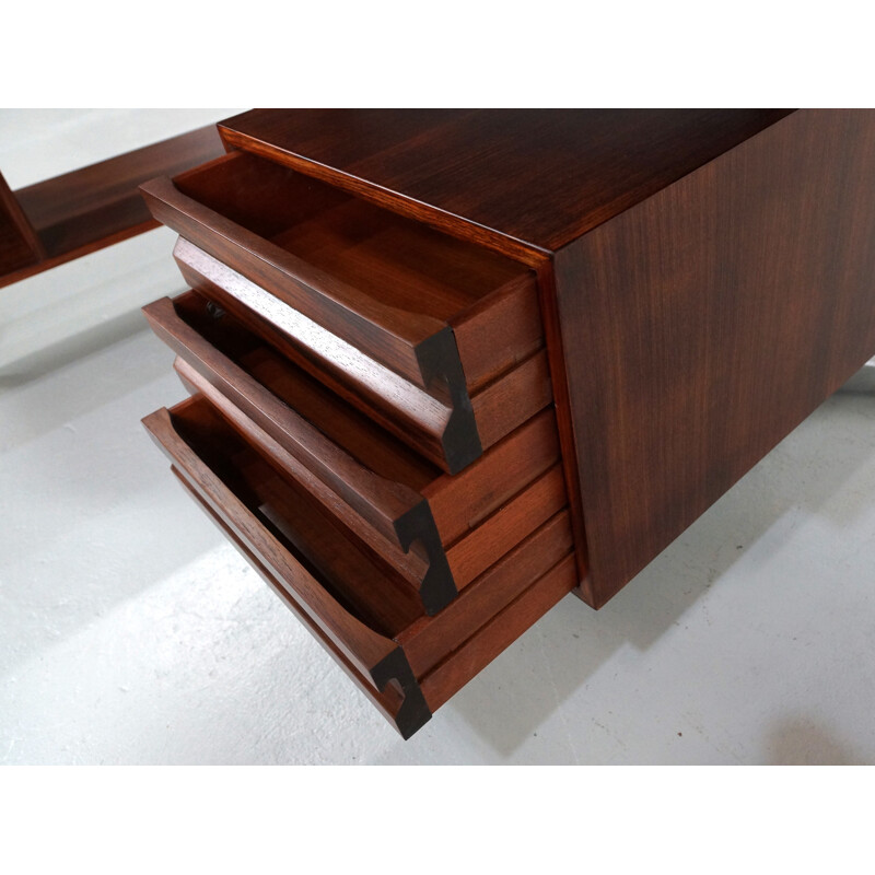 "T96" Tecno Executive rosewood desk, Oslvado BORSANI - 1950s