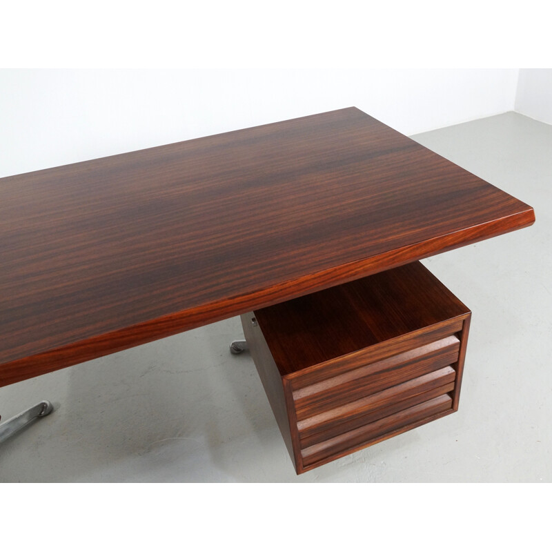 "T96" Tecno Executive rosewood desk, Oslvado BORSANI - 1950s