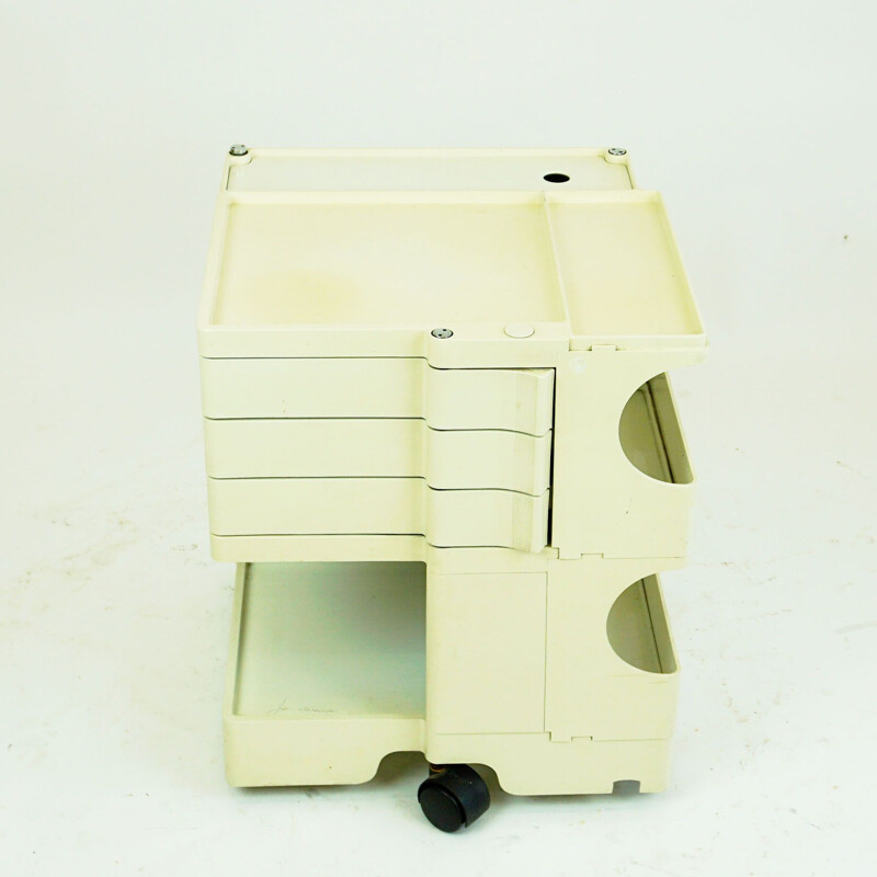 Vintage "Boby" cart in white plastic by Joe Colombo for Bieffeplast, Italy 1969