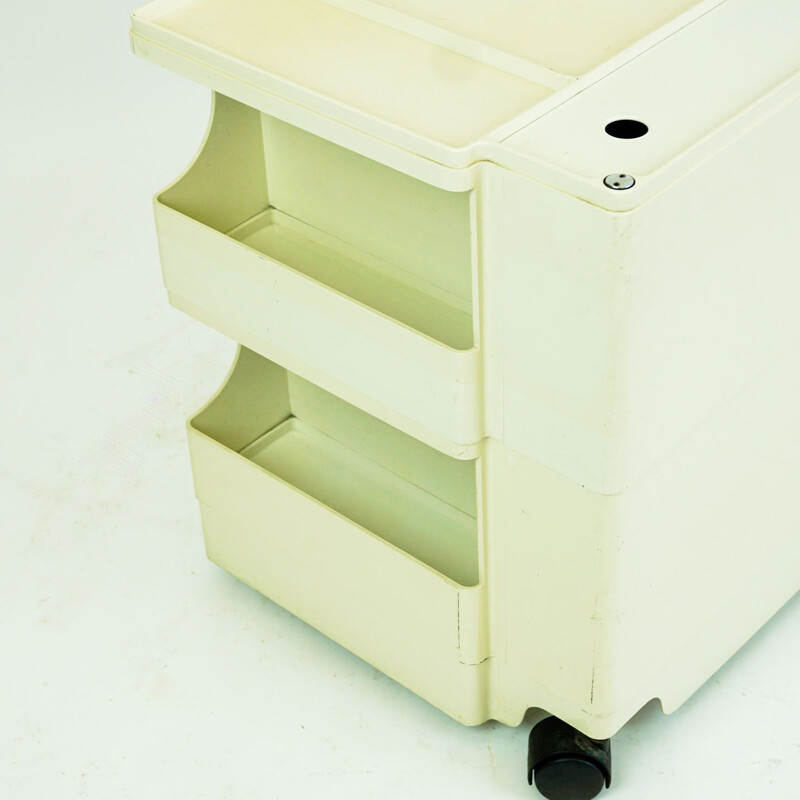 Vintage "Boby" cart in white plastic by Joe Colombo for Bieffeplast, Italy 1969