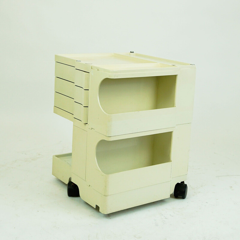 Vintage "Boby" cart in white plastic by Joe Colombo for Bieffeplast, Italy 1969