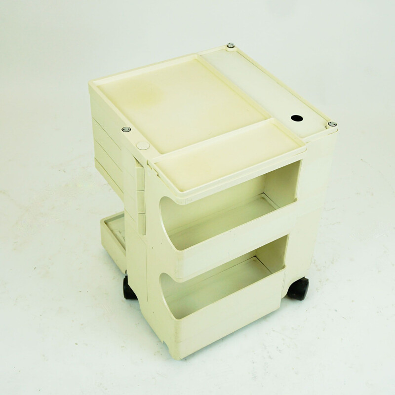 Vintage "Boby" cart in white plastic by Joe Colombo for Bieffeplast, Italy 1969