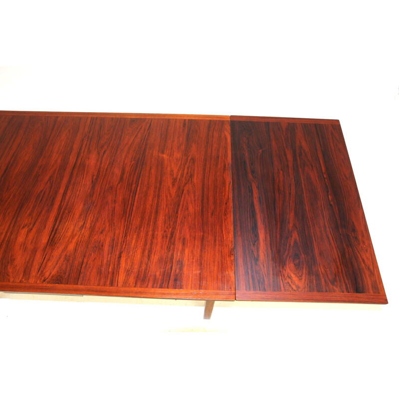 Table vintage avec plateaux rétractables en palissandre