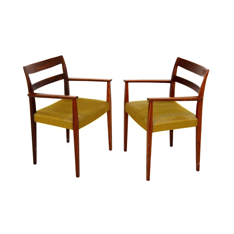 Pair of vintage rosewood armchairs by Nils Jonsson for Troeds, 1960