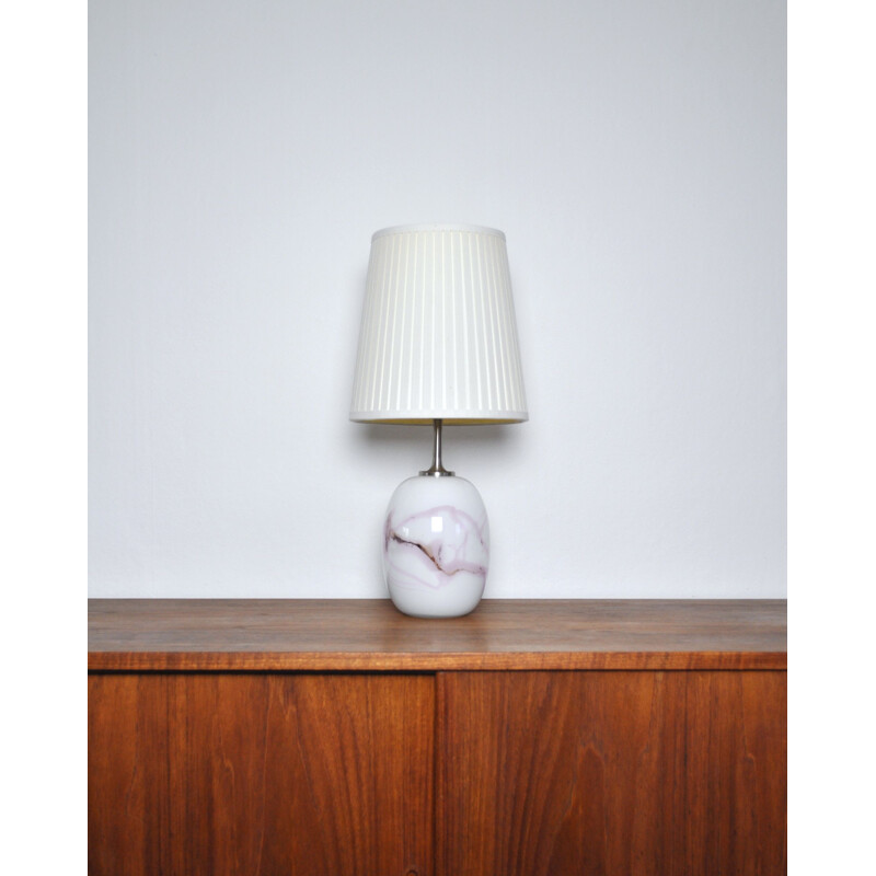 Lampe de table vintage en verre de Michael Bang pour Holmegaard Glasværk, 1982