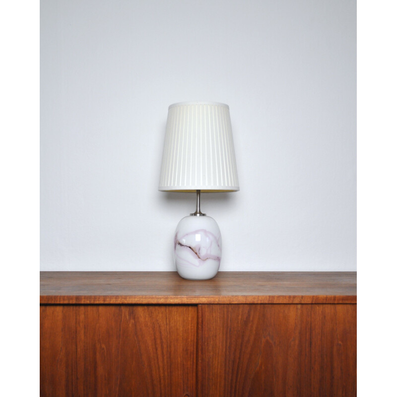 Vintage glass table lamp by Michael Bang for Holmegaard Glasværk, 1982