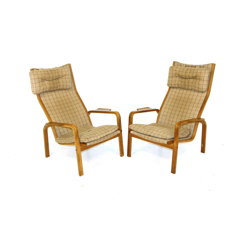 Pair of vintage armchairs by Yngve Ekström for Swedese, Sweden 1960