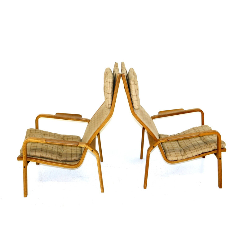 Pair of vintage armchairs by Yngve Ekström for Swedese, Sweden 1960
