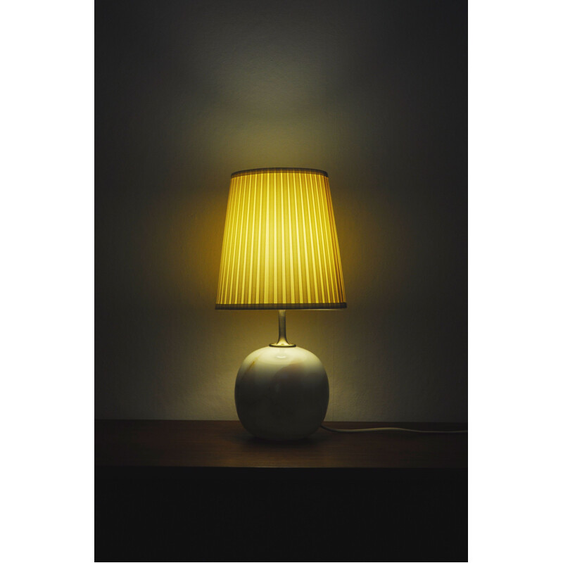 Vintage white glass table lamp by Michael Bang for Holmegaard Glasværk, 1985