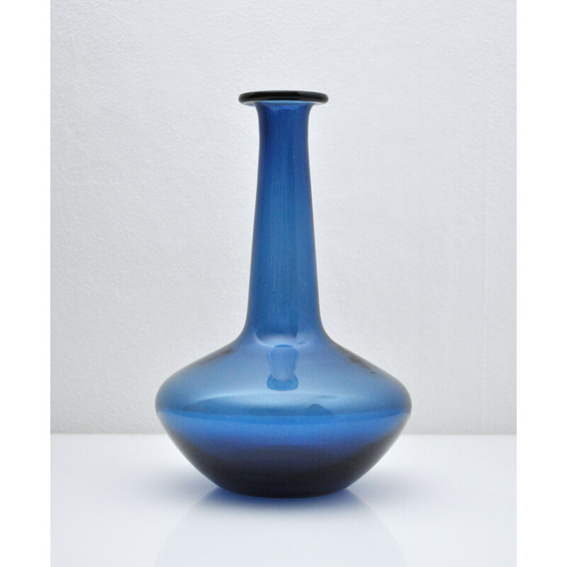 Vase scandinave vintage de Jacob E. Bang pour Fyens Glasværk, Danemark 1960