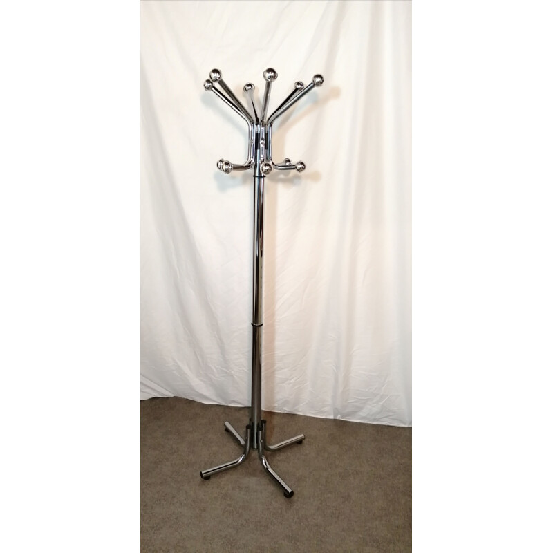 Vintage chrome parrot coat rack, 1970