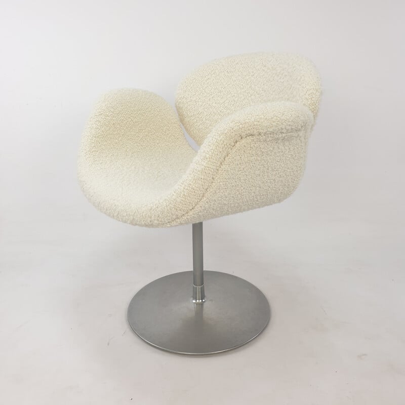 Vintage witte Little Tulip fauteuil van Pierre Paulin voor Artifort, 1980