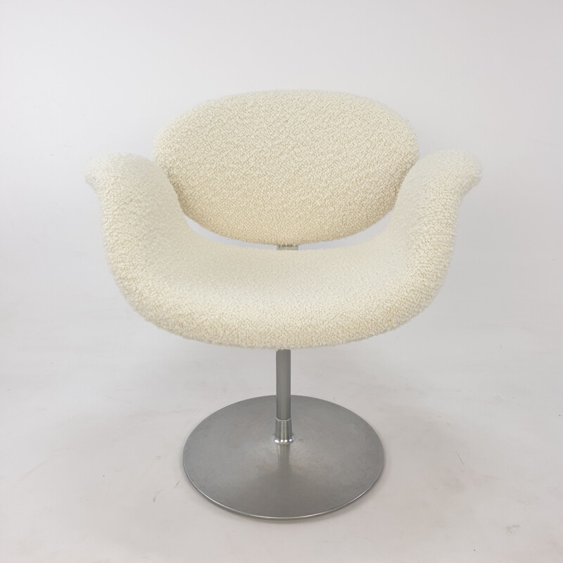 Vintage witte Little Tulip fauteuil van Pierre Paulin voor Artifort, 1980