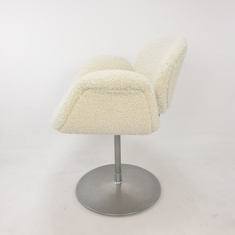 Fauteuil vintage Little Tulip blanc par Pierre Paulin pour Artifort, 1980