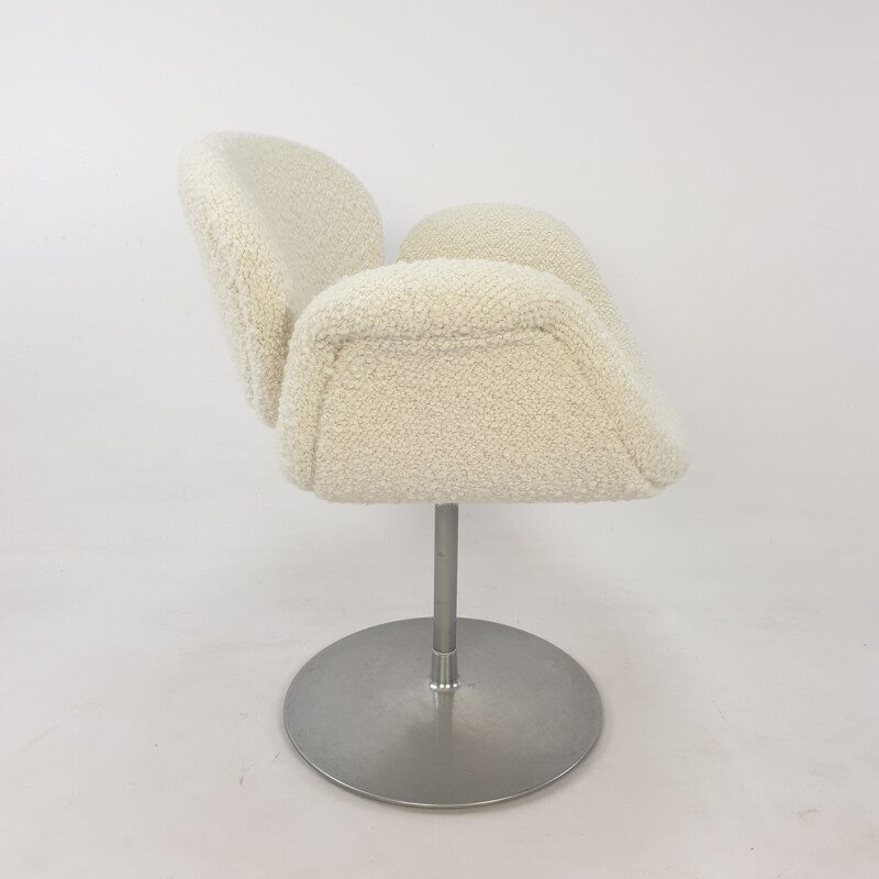 Cadeira de braços Vintage Little Tulip branca de Pierre Paulin para Artifort, 1980