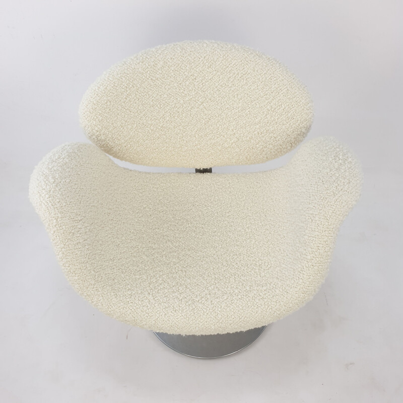 Vintage Tulip white armchair by Pierre Paulin for Artifort, 1980s