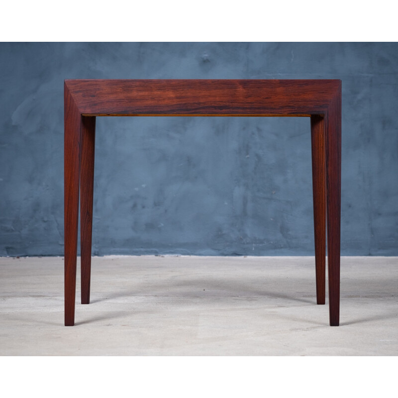 Vintage side table with drawer in rosewood by Severin Hansen for Haslev Møbelsnedkeri, 1950