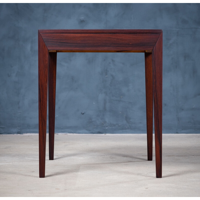 Vintage side table with drawer in rosewood by Severin Hansen for Haslev Møbelsnedkeri, 1950