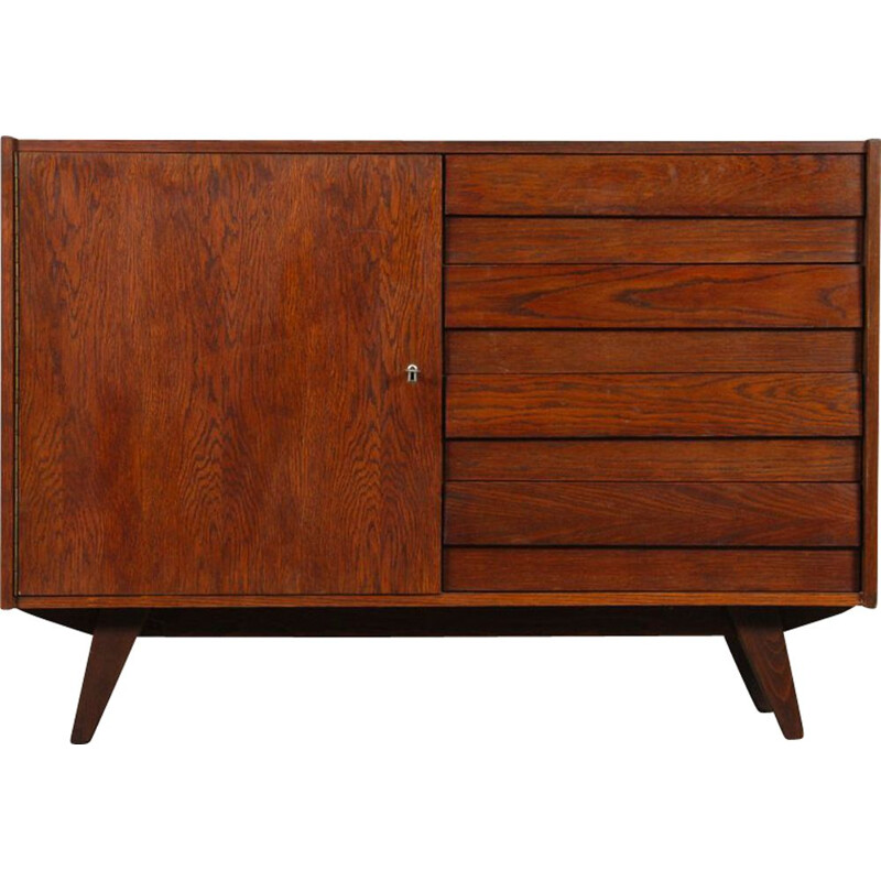 Vintage stained oakwood chest of drawers by Jiri Jiroutek for Interier Praha, 1960