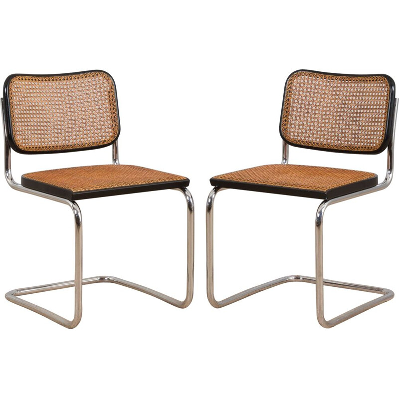 Pair of vintage Cesca chairs by Marcel Breuer for Gavina, Italy 1950s