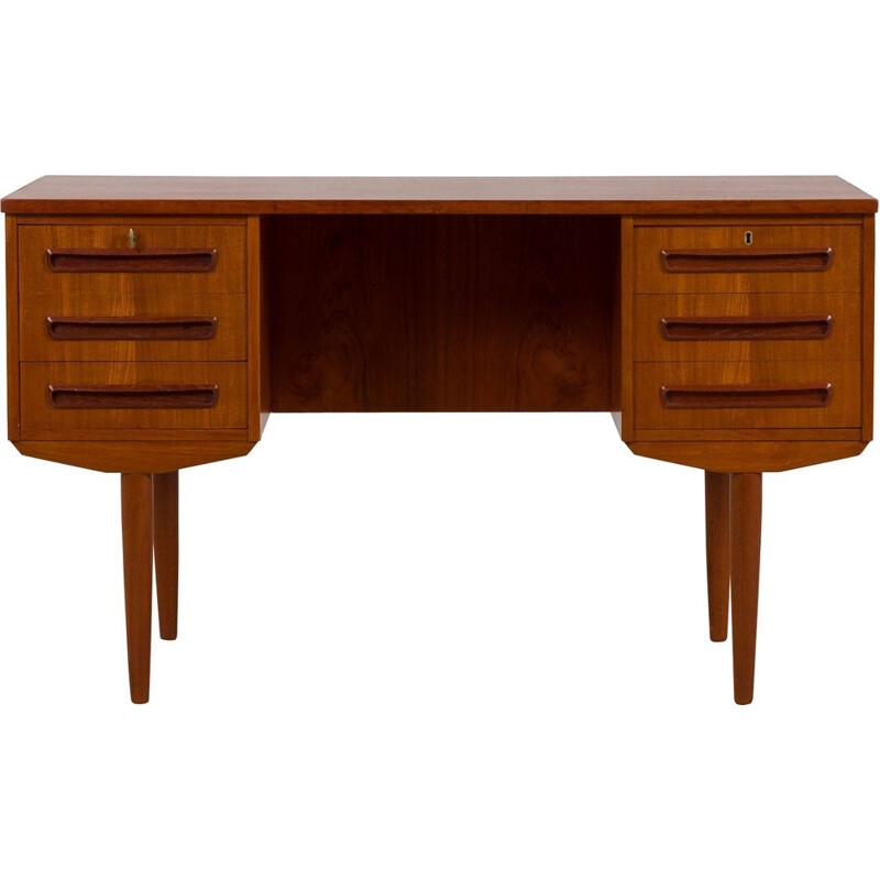 Vintage teakhouten bureau van J. Svenstrup voor A.P. Møbler, Denemarken 1960