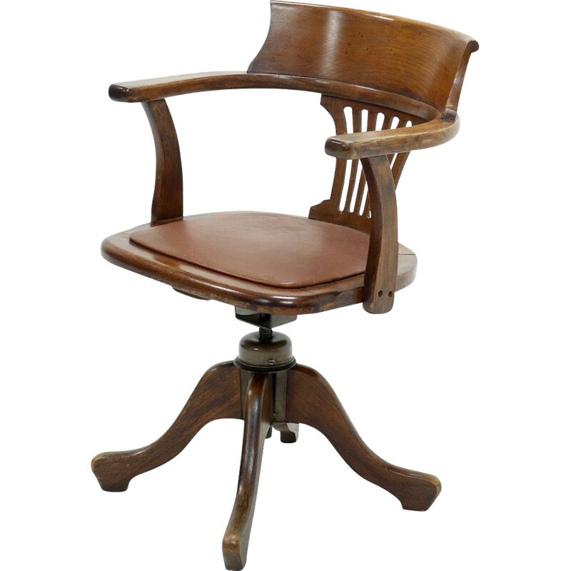English vintage swivel desk armchair by Hillcrest, 1930s
