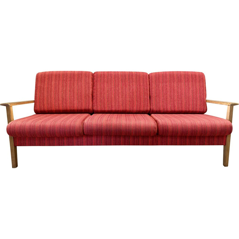 Scandinavian vintage 3-seater sofa bed, 1950