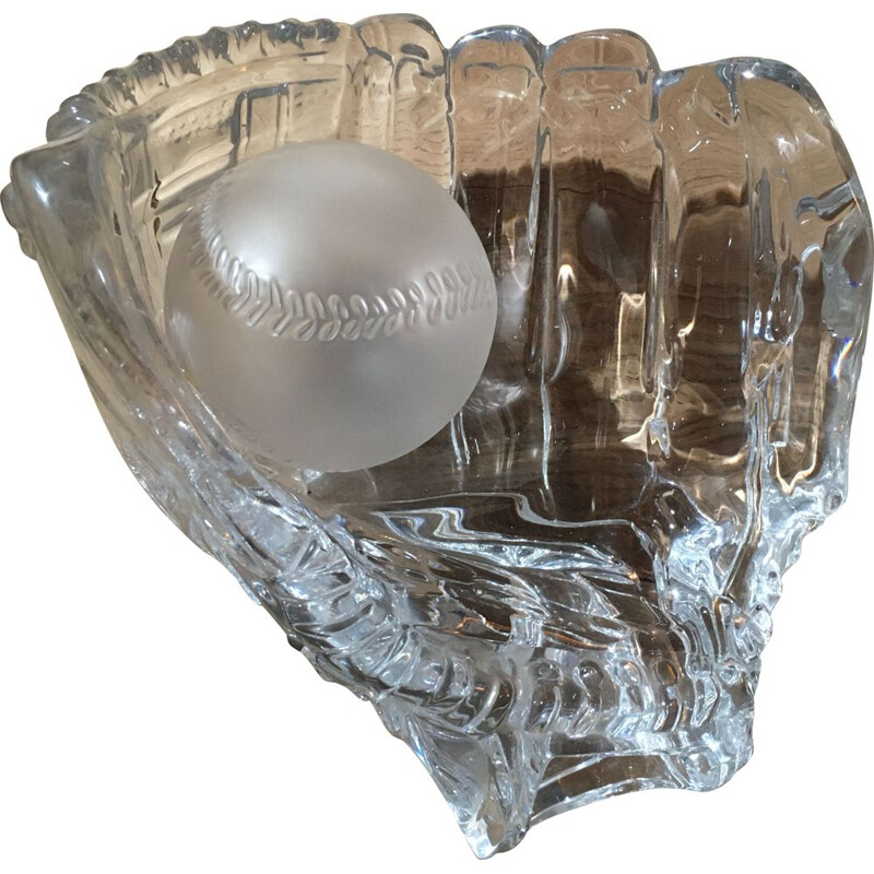 Gant de base-ball et sa balle vintage en cristal
