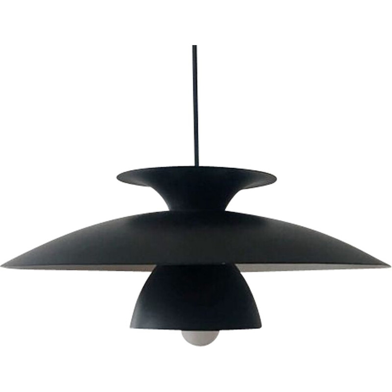 Scandinavian vintage black lacquered pendant lamp, 1990s