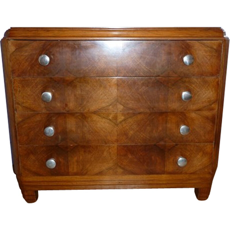 Commode en placage de ronce de noyer - 1930