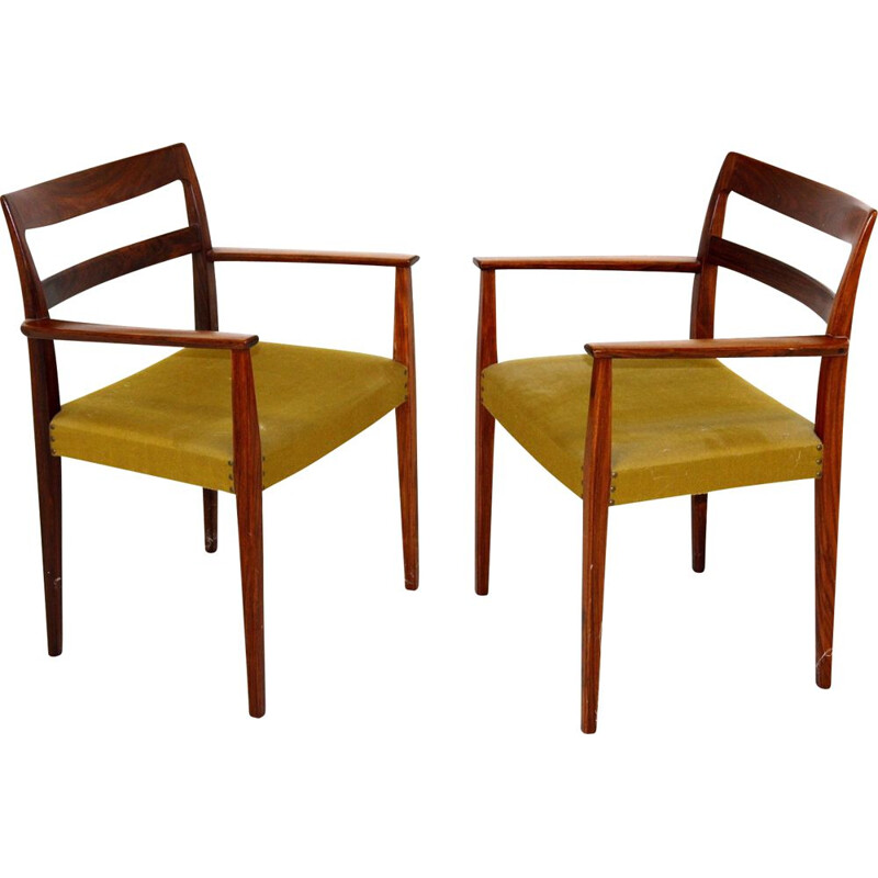 Pair of vintage rosewood armchairs by Nils Jonsson for Troeds, 1960