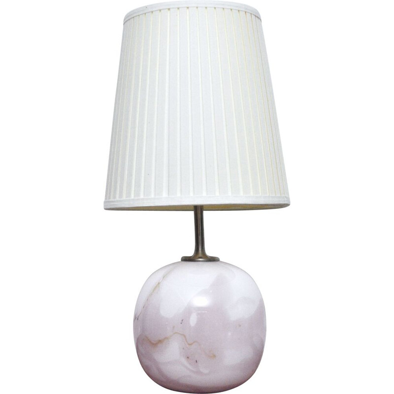 Vintage white glass table lamp by Michael Bang for Holmegaard Glasværk, 1985