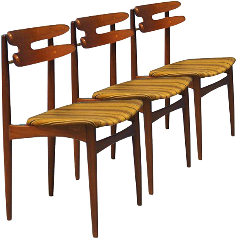 Set of 3 Bramin "Model 178" chairs in teak, Johannes ANDERSEN - 1960s